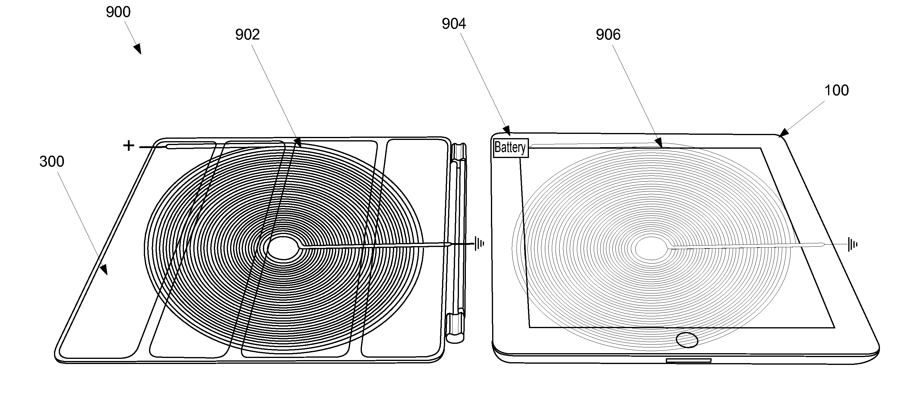 Integrated inductive charging in protective cover