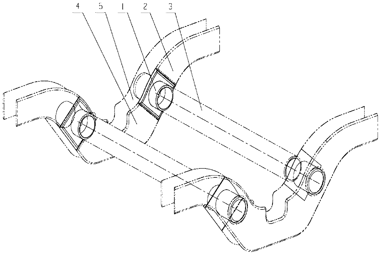 Connecting seat for side beam and cross beam of railway rapid freight car bogie