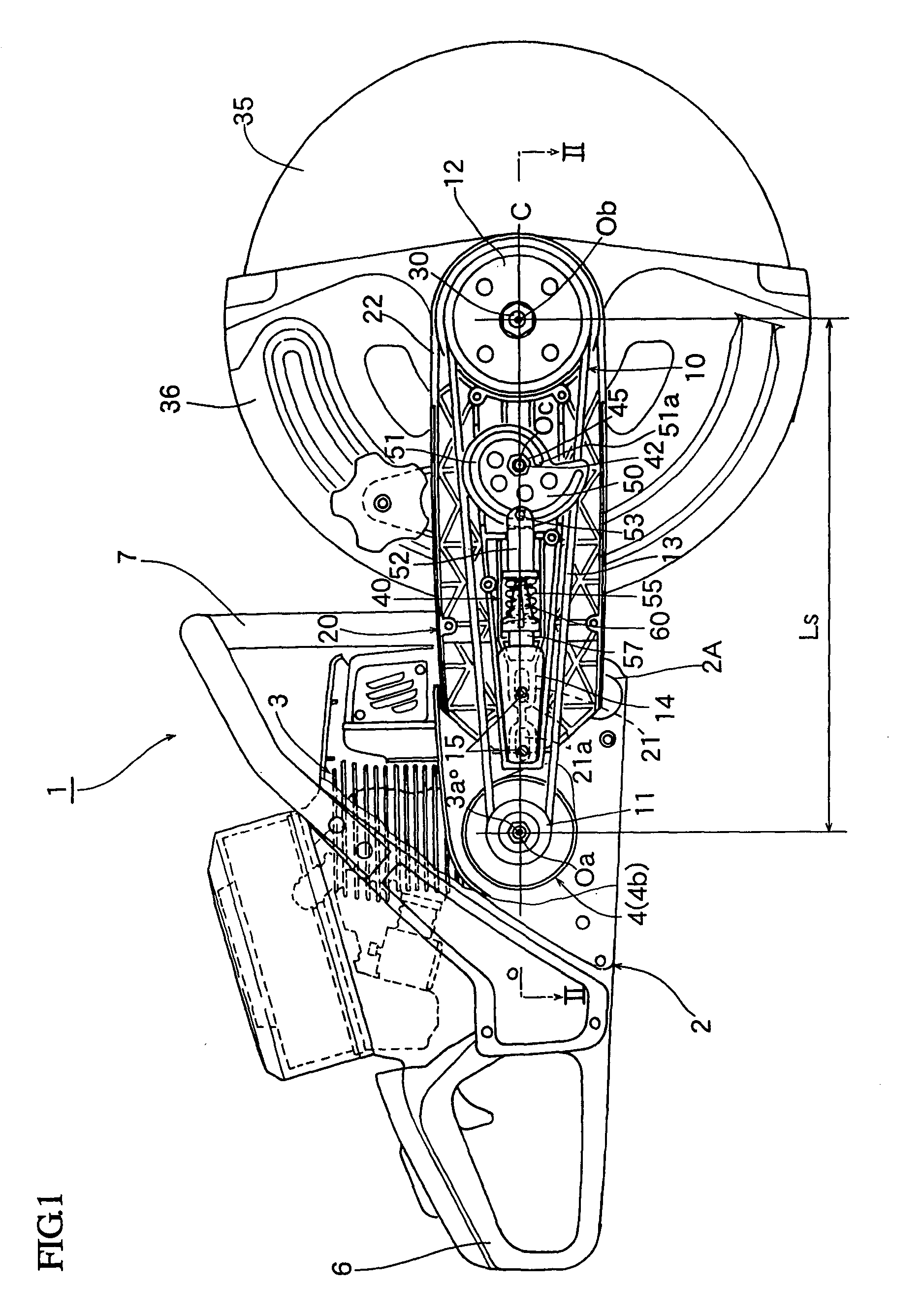 Power transmission device and portable power working machine provided with the same