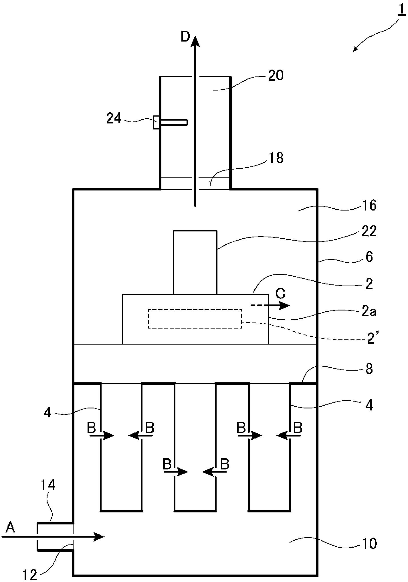 Dust collection device and method for detecting fire in dust collection device