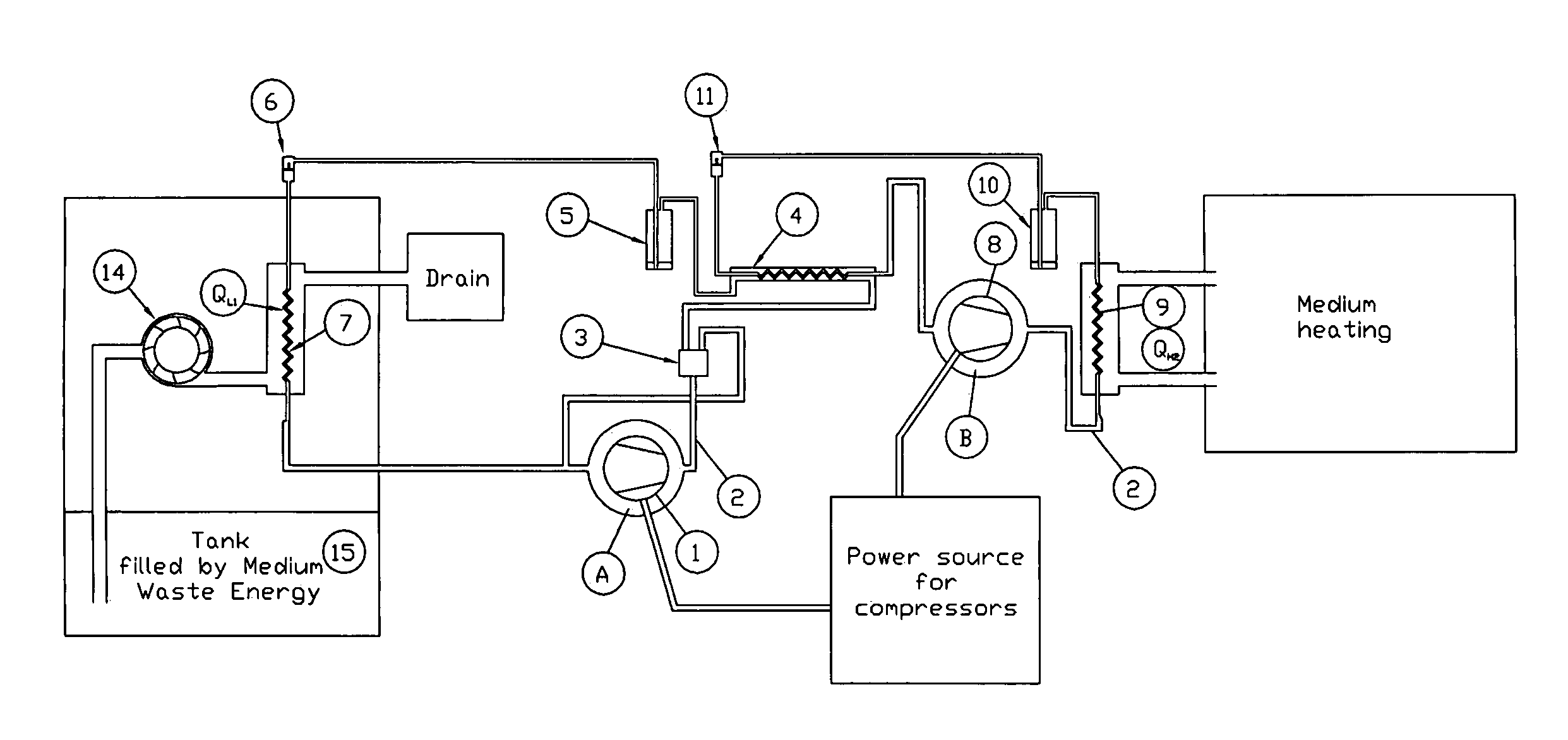 Heat exchange system with two single closed loops