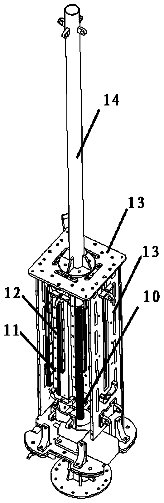 Rotary log-periodic antenna capable of being unfolded and folded automatically