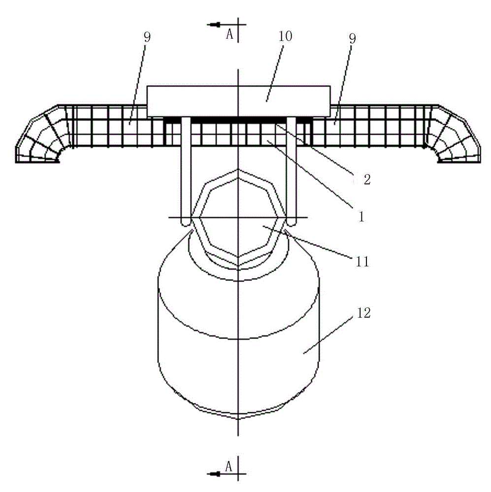 Novel double-air port buffering type secondary flue gas gathering apparatus for converter