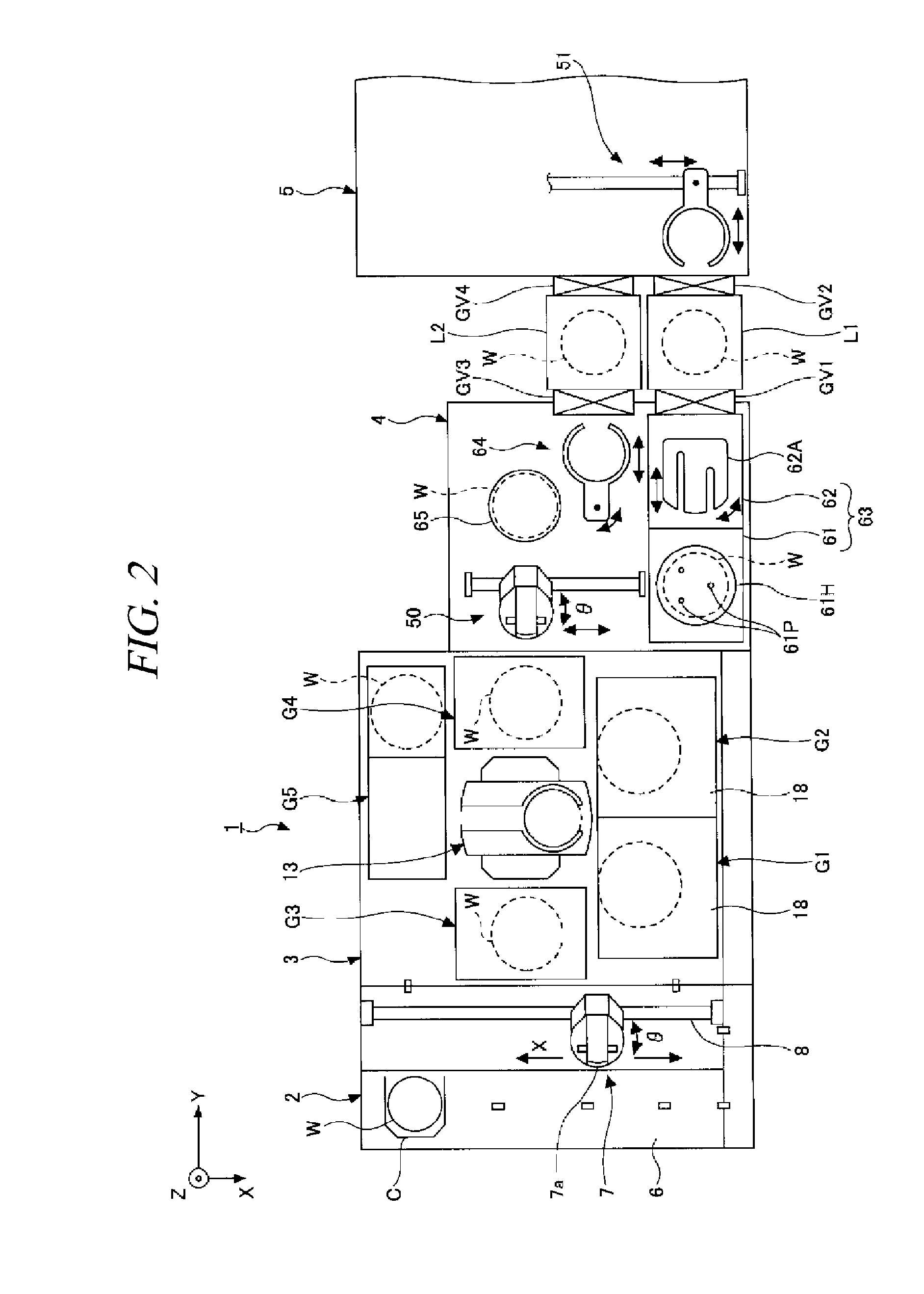 Photoresist coating and developing apparatus, substrate transfer method and interface apparatus