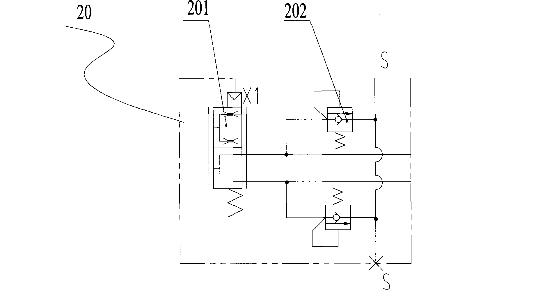 Control method and control device for driving hydraulic system of engineering vehicle by single pump and double motors