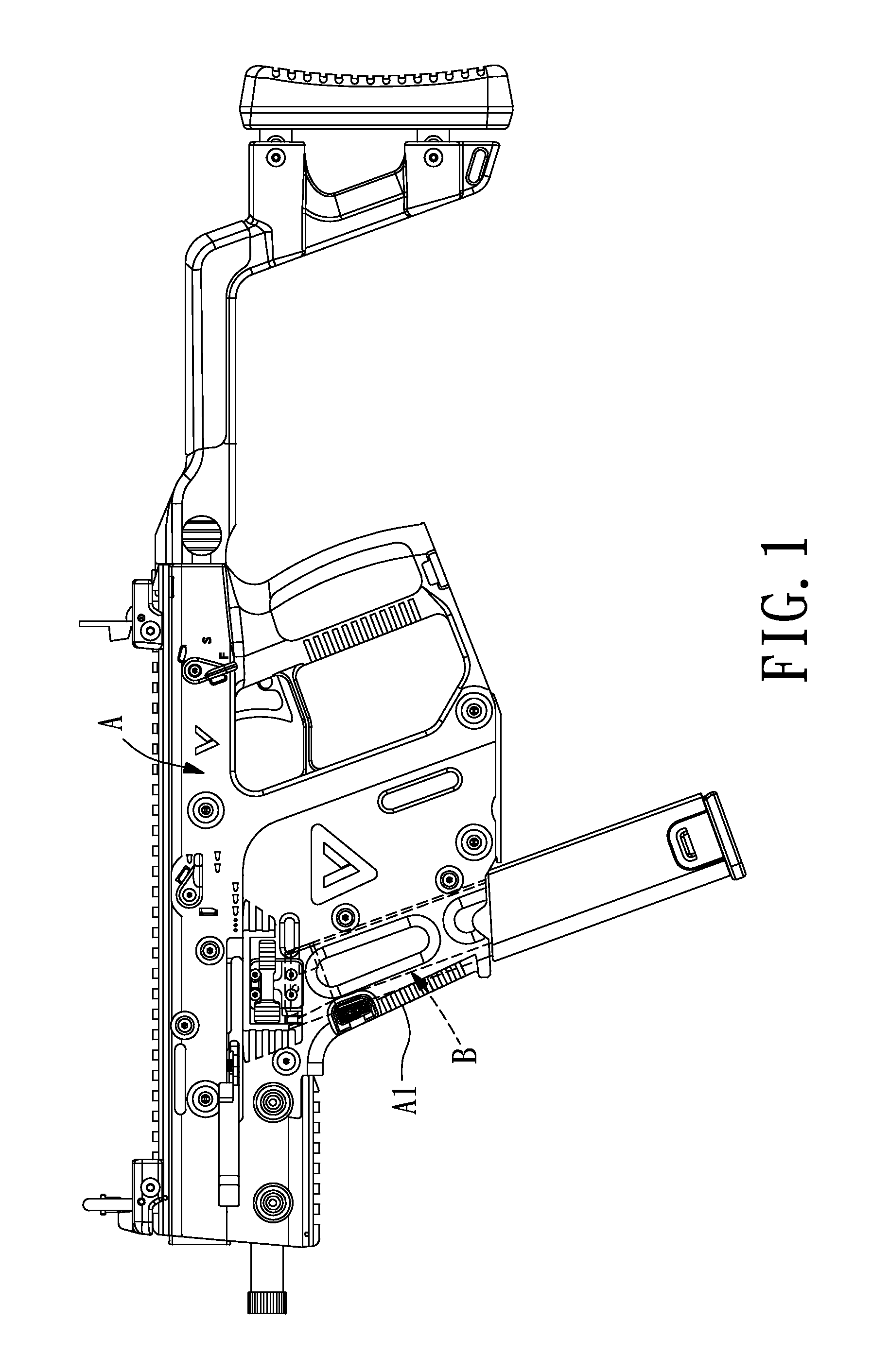 Firing linkage mechanism for toy submachine gun