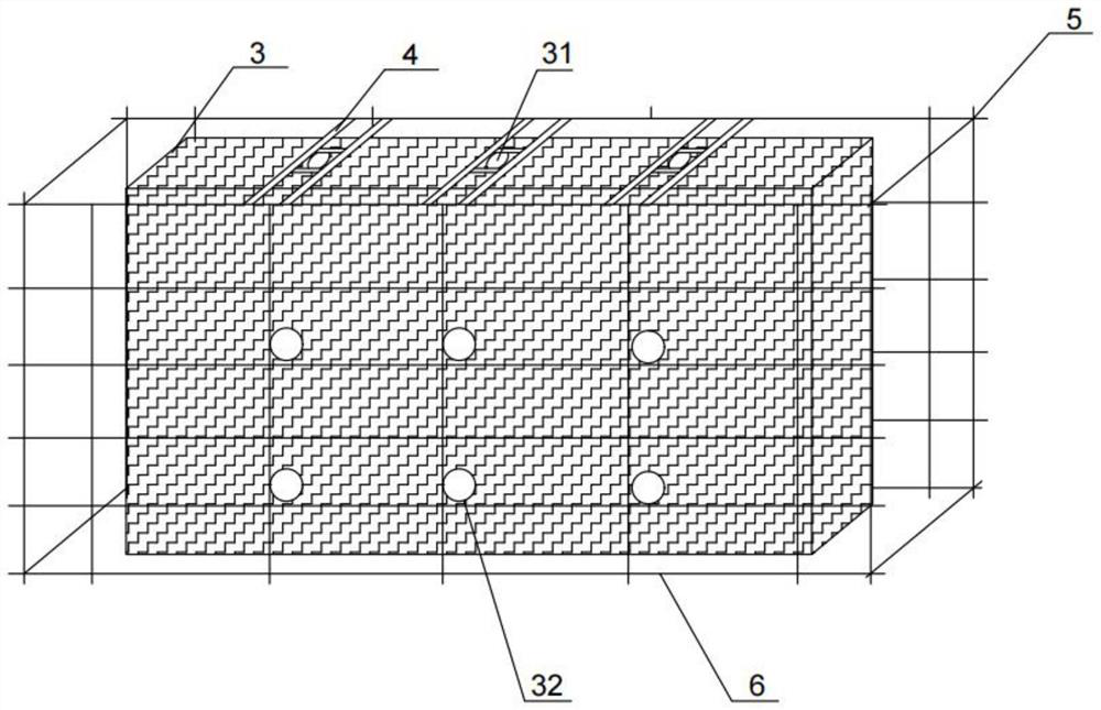 Hollow aerated concrete slab with reinforcing columns and processing method of hollow aerated concrete slab