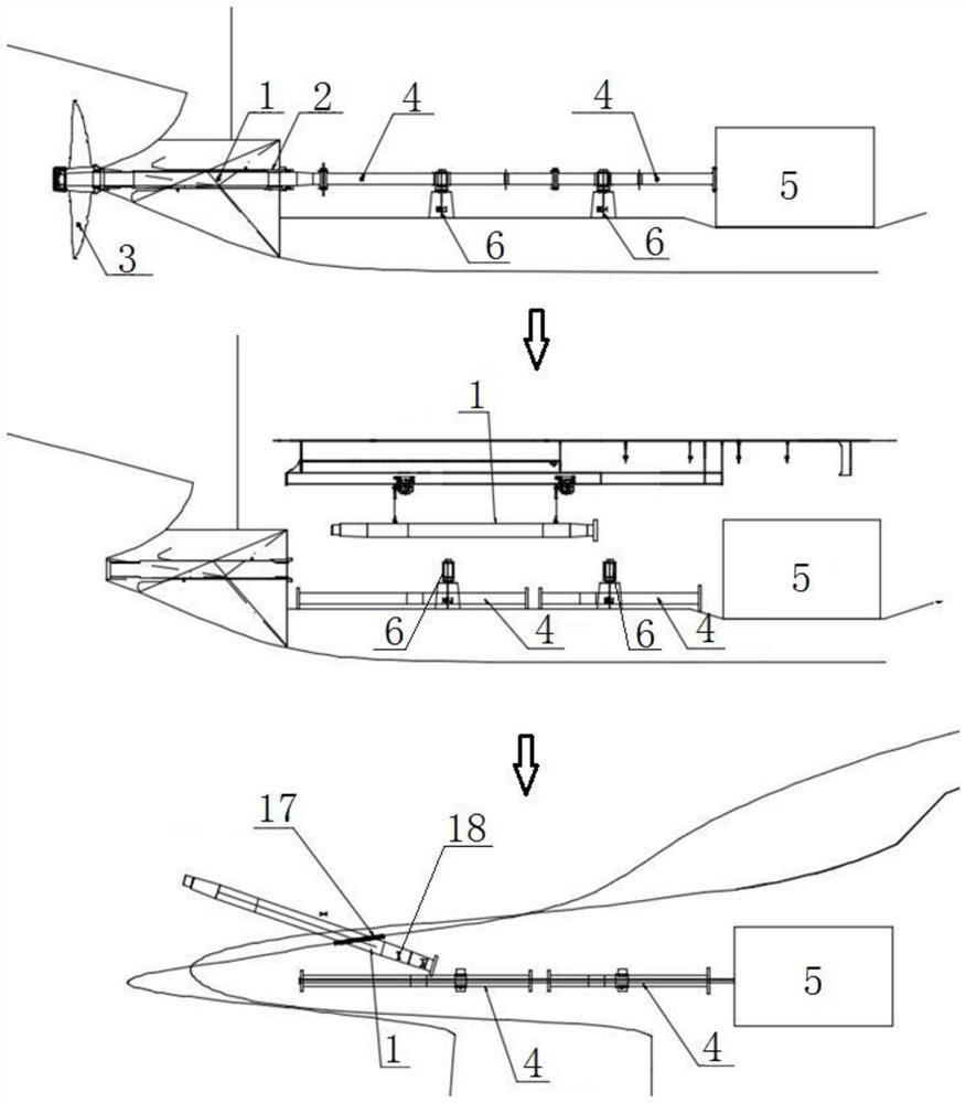 Stern tube stern shaft pulling-out method