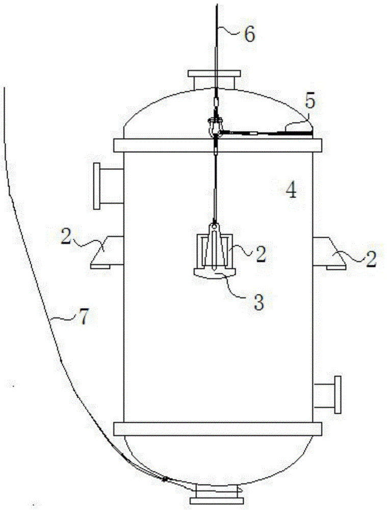 Lifting appliance system for rapidly hoisting suspended type vertical vessel