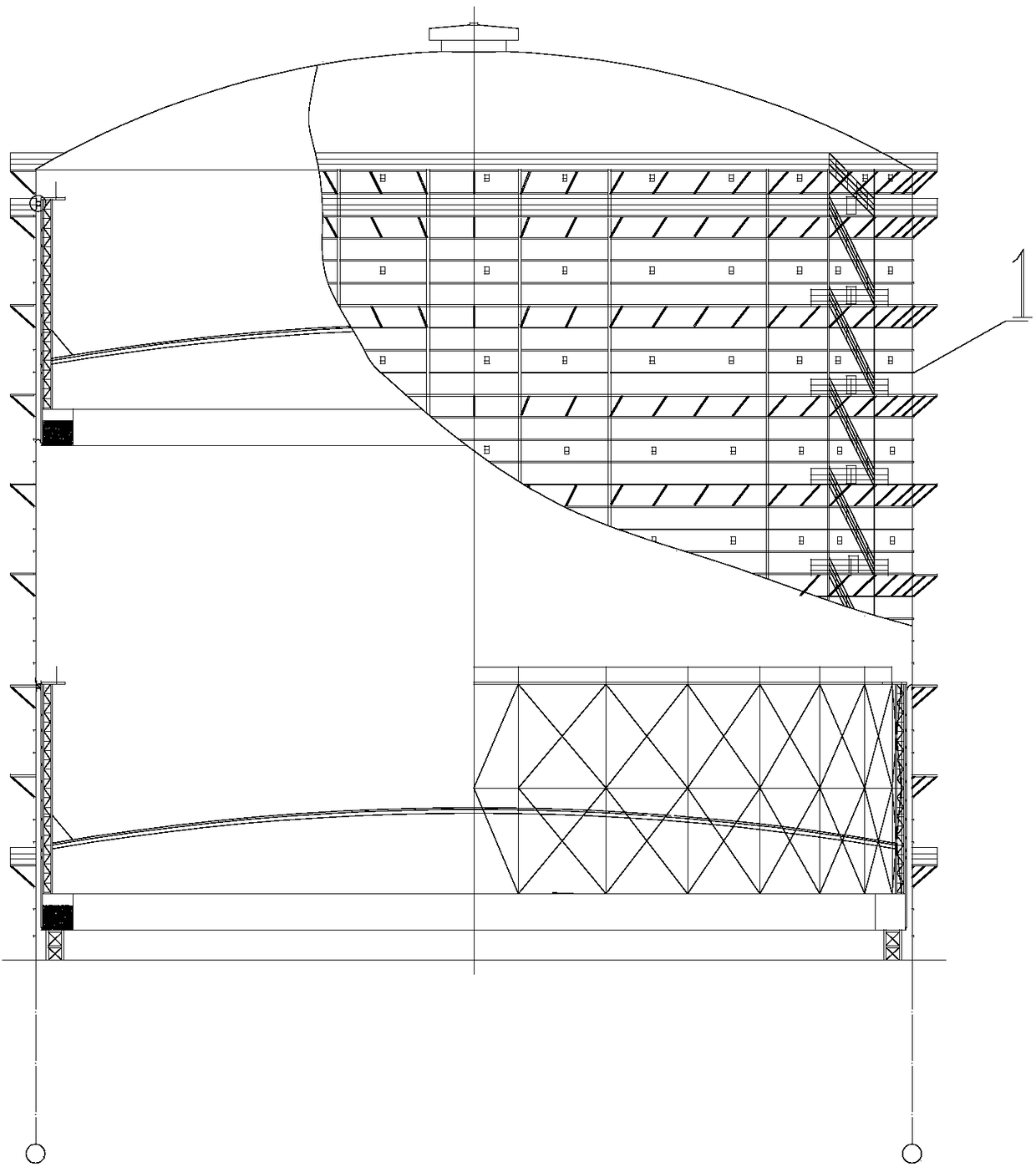 Rubber membrane seal gas tank with air-jet air cushion buffer device