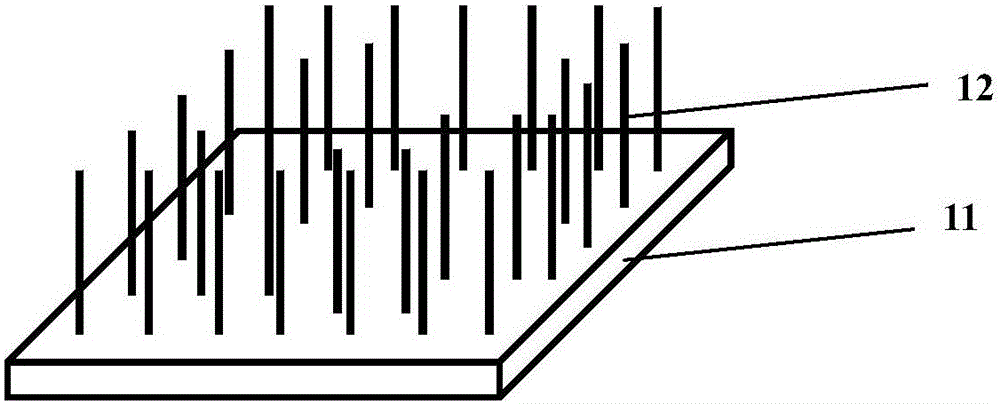 Nanowire vertical array based fluid viscosity detection device and detection method