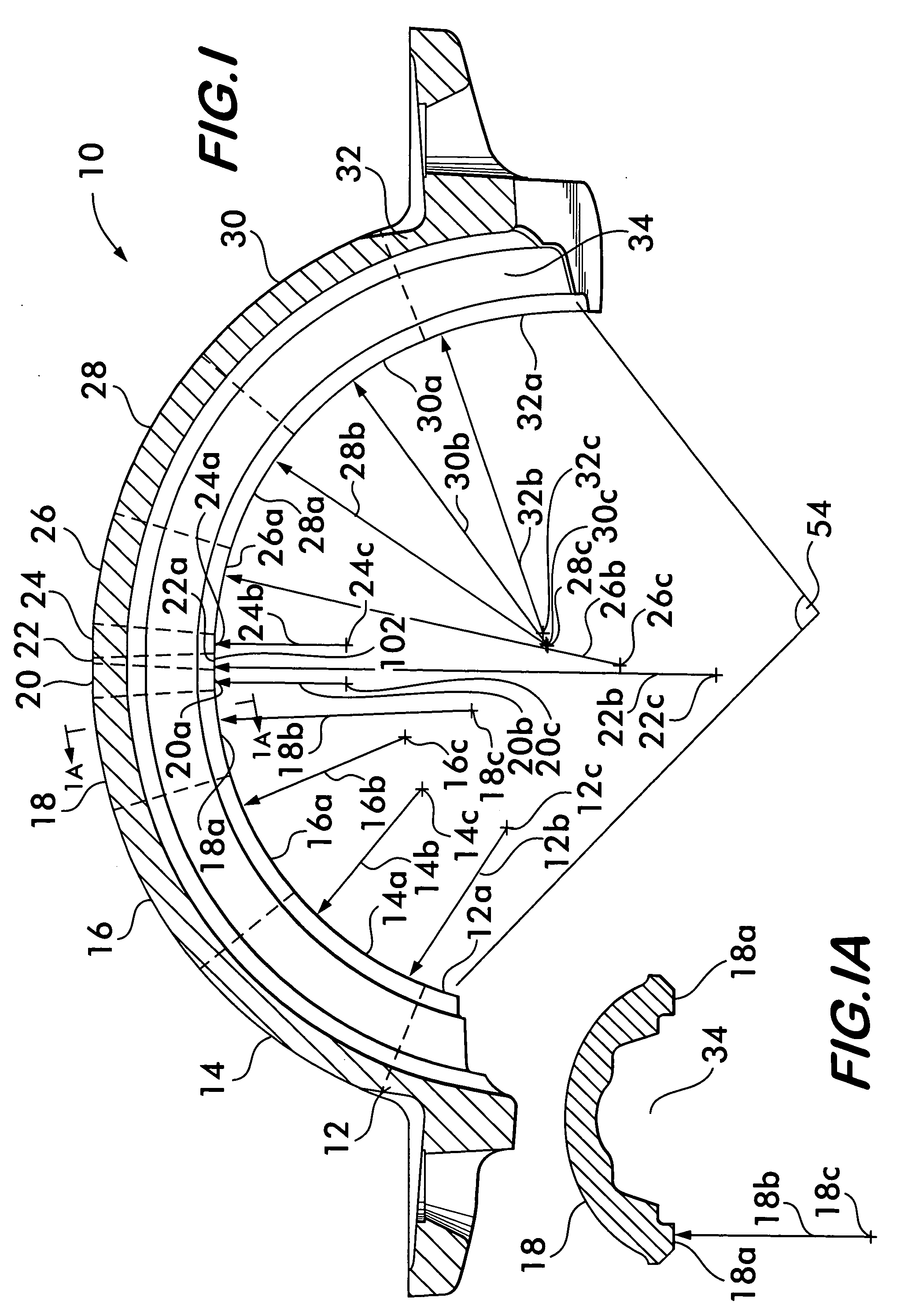 Deformable pipe coupling having multiple radii of curvature