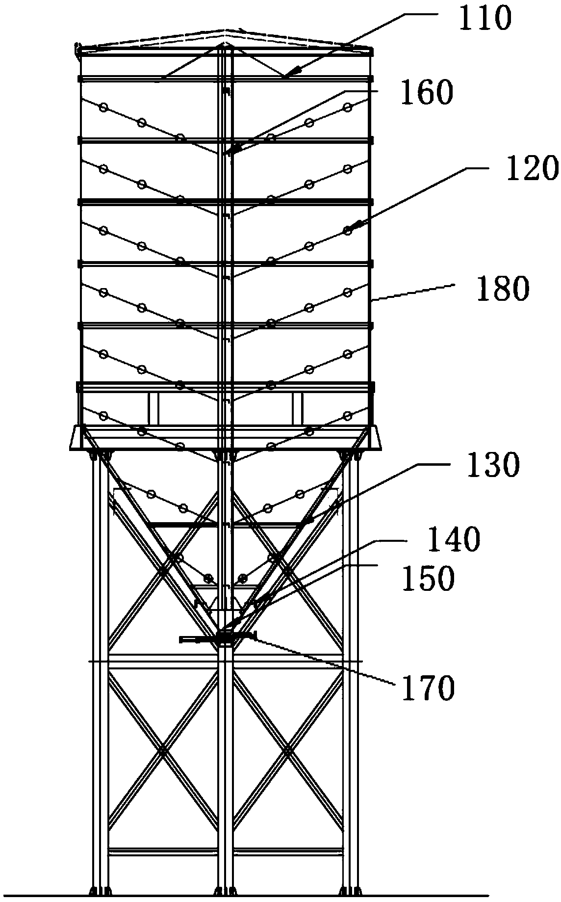 Anti-segregation raw sand silo