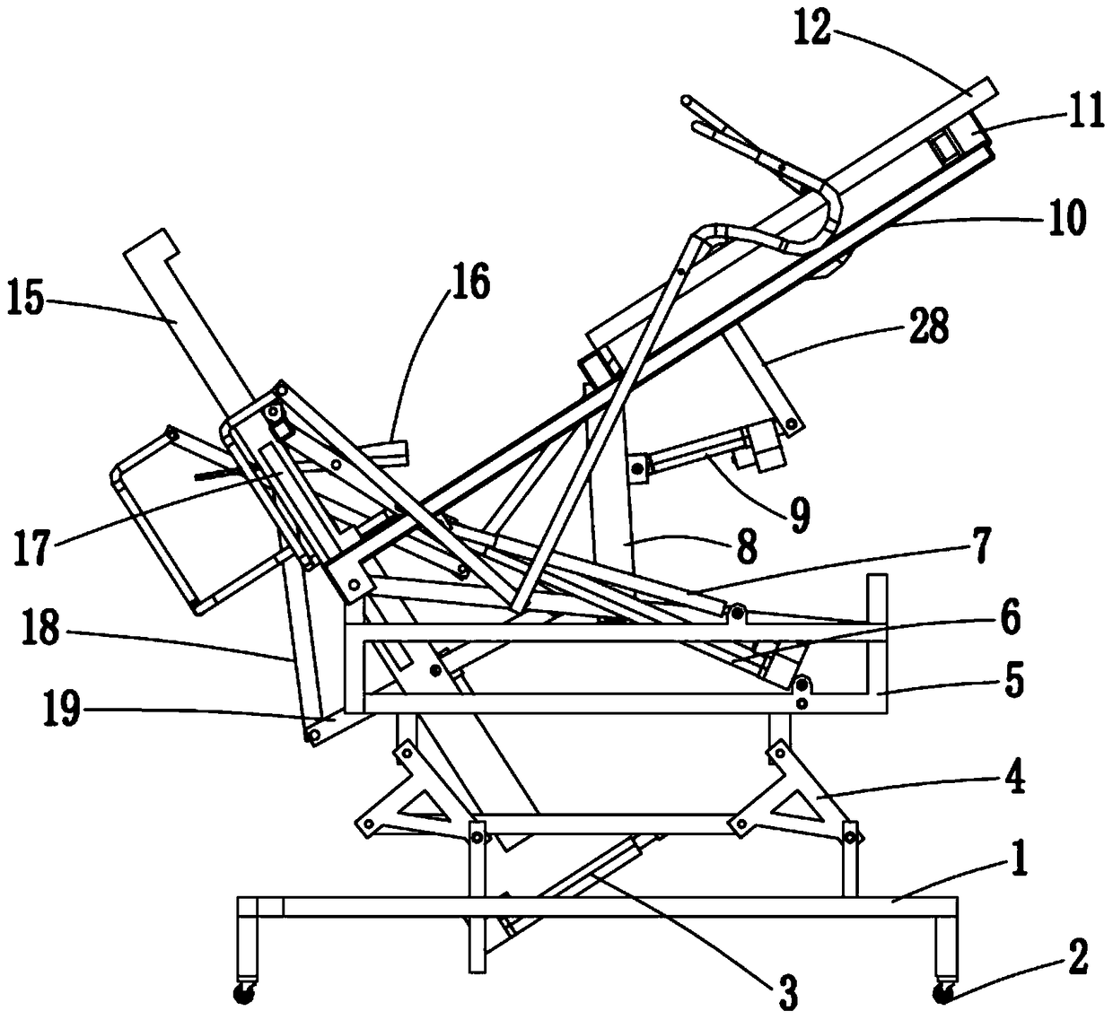 Multi-angle adjustment, upper and lower limbs collaborative training rehabilitation robot