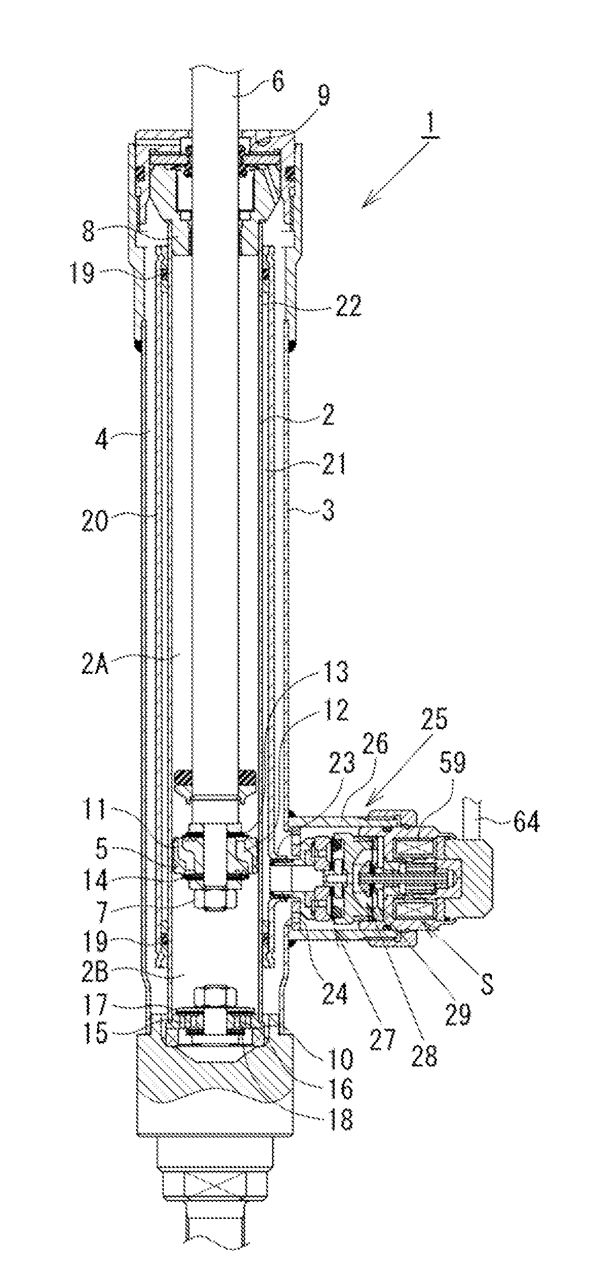 Damping force control type shock absorber