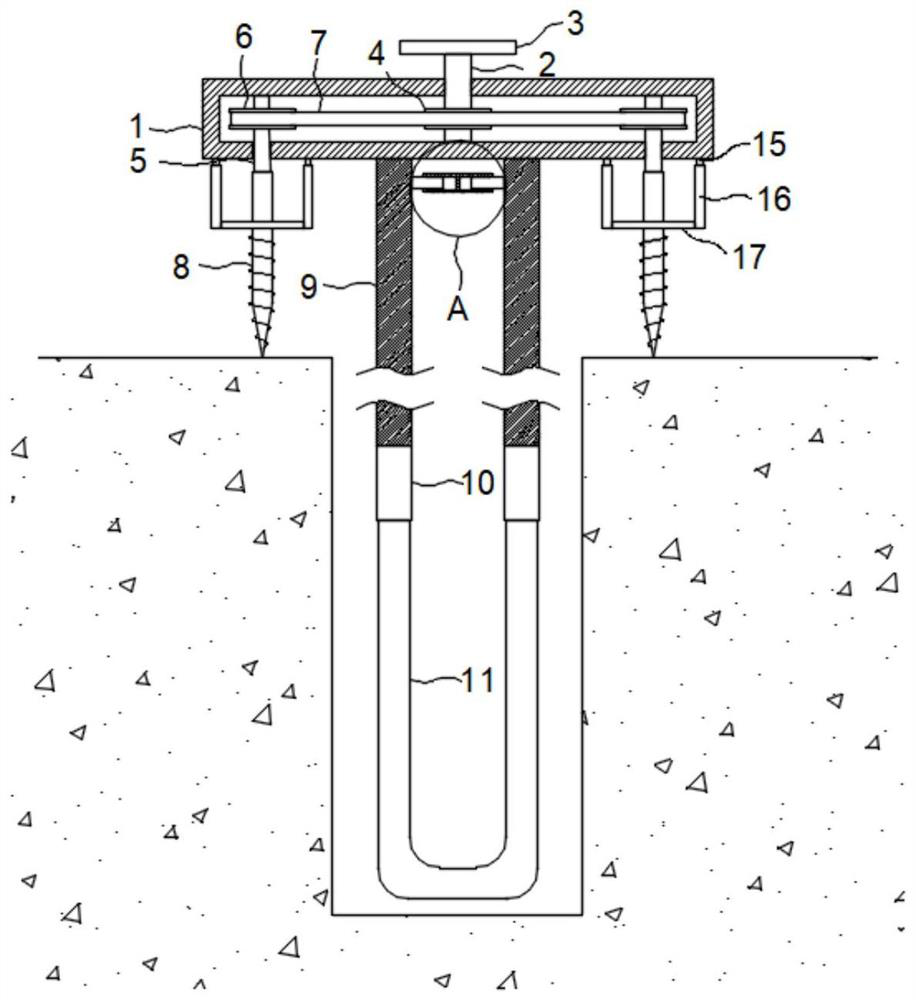 Floating-preventing device for buried pipe of ground source heat pump