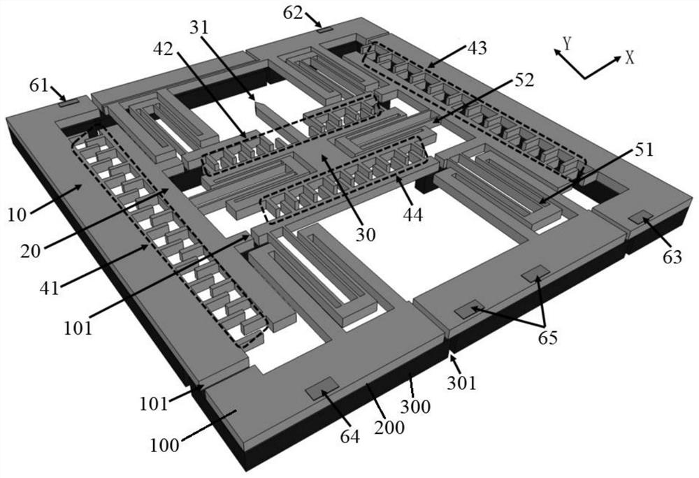 An in-plane two-dimensional positioning platform with low crosstalk motion driven by electrostatic comb teeth