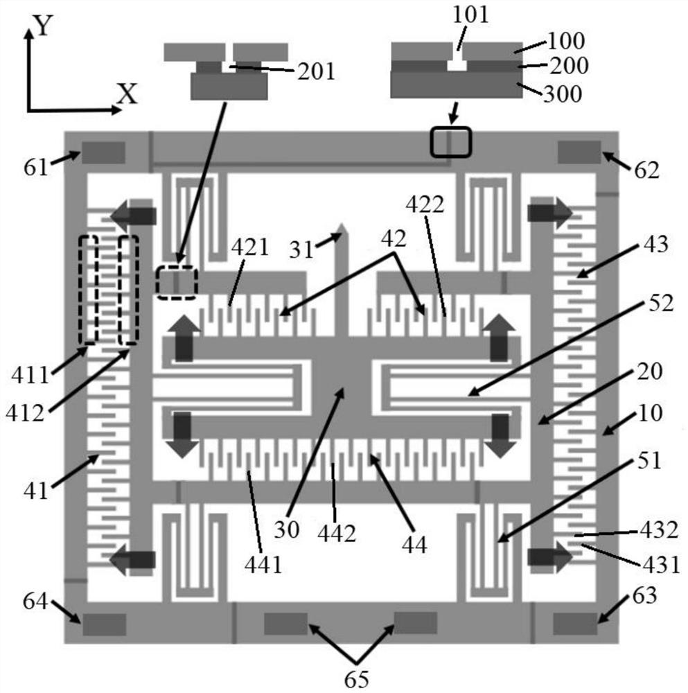 An in-plane two-dimensional positioning platform with low crosstalk motion driven by electrostatic comb teeth