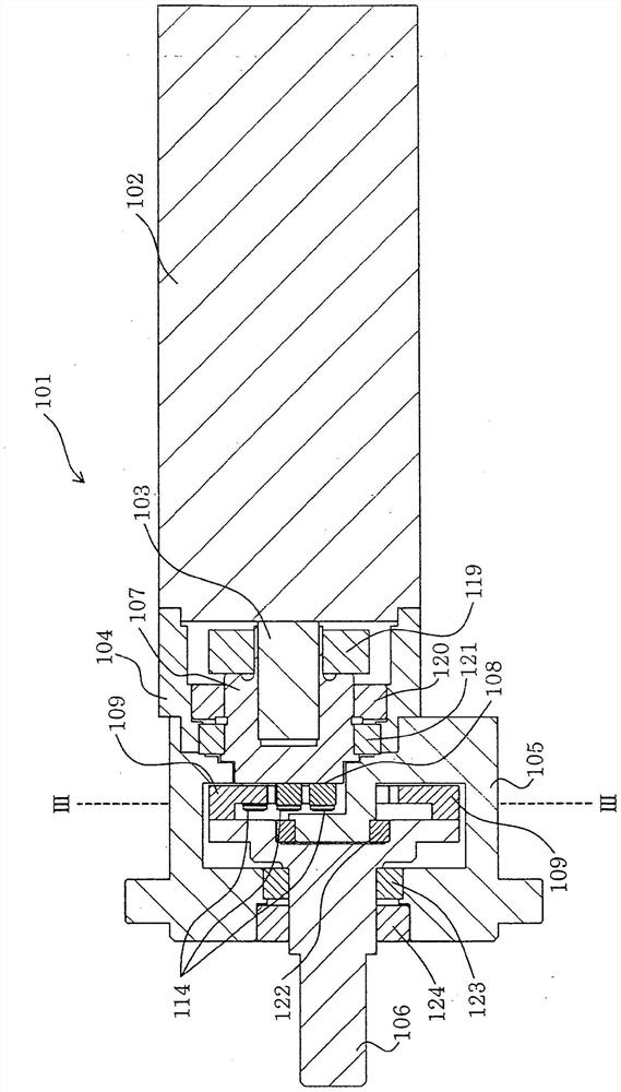 Power transmission using an inscribed cam and a cylindrical pinion