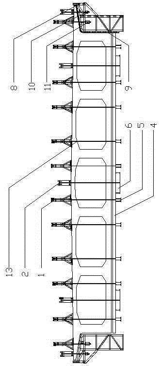 Lower-guide type main-truss-free hanging basket
