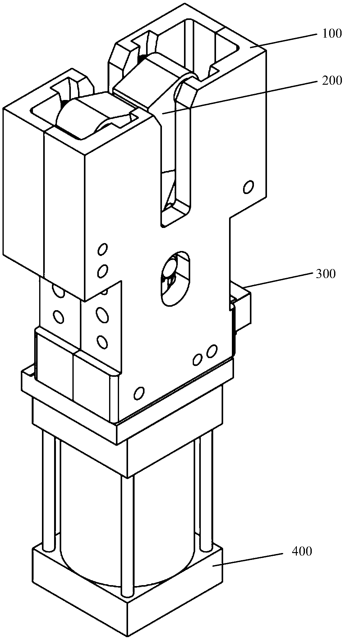 Plate shearing sliding groove type robot griper