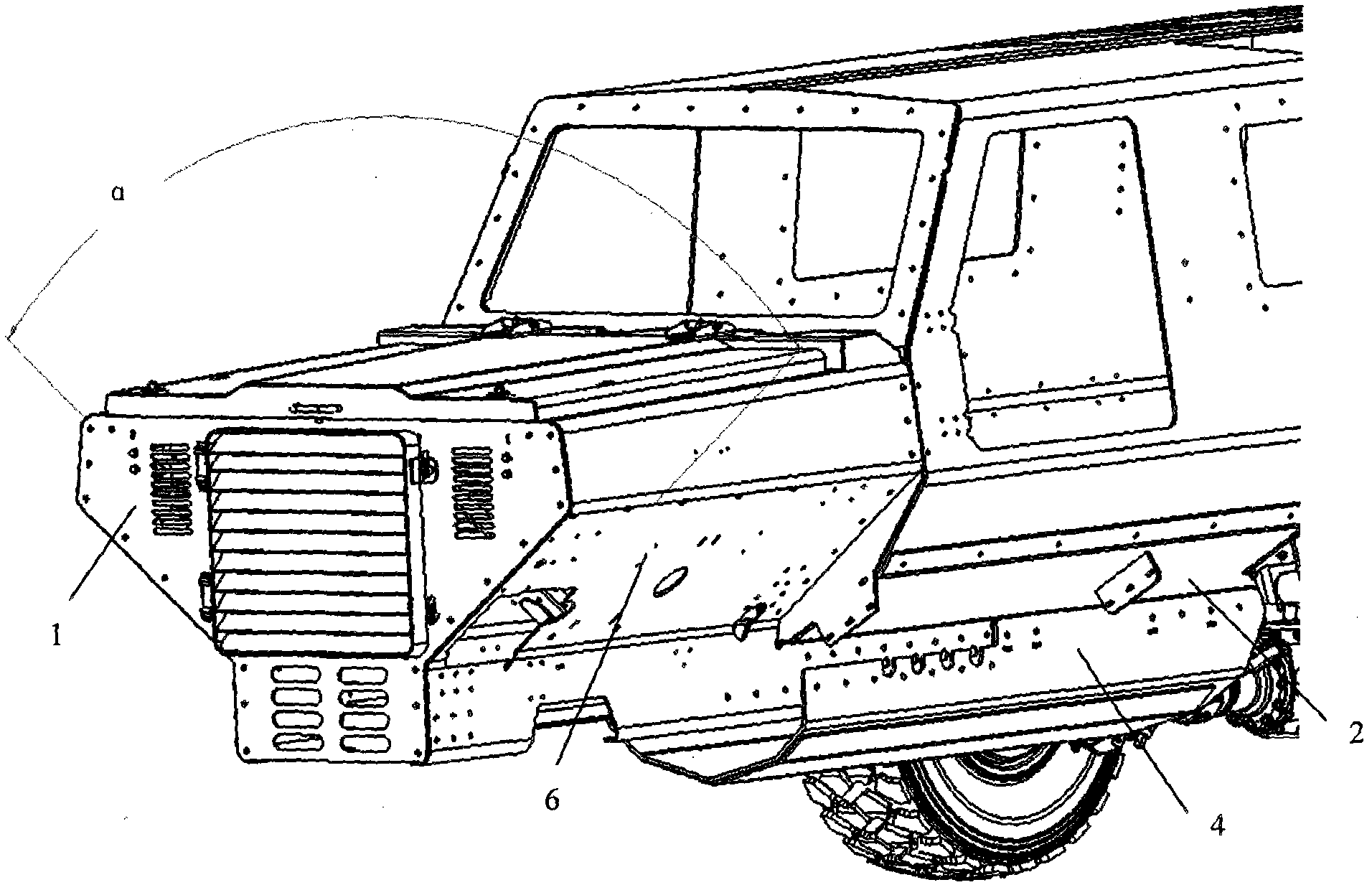 Anti-mine composite structure armored vehicle for carrying out multi-angle shunting on detonation waves