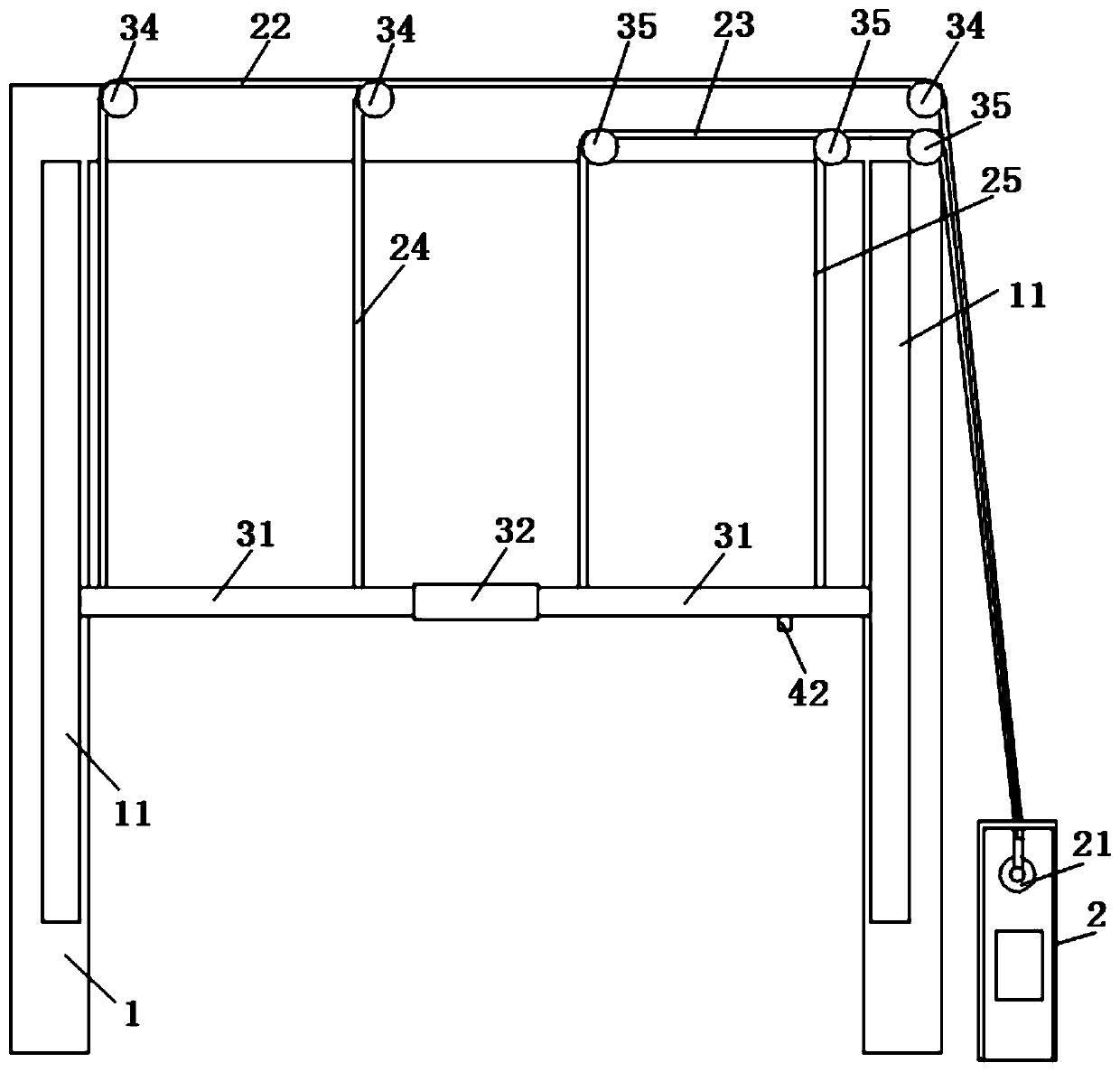 Road vehicle passing height limiting device and control system thereof