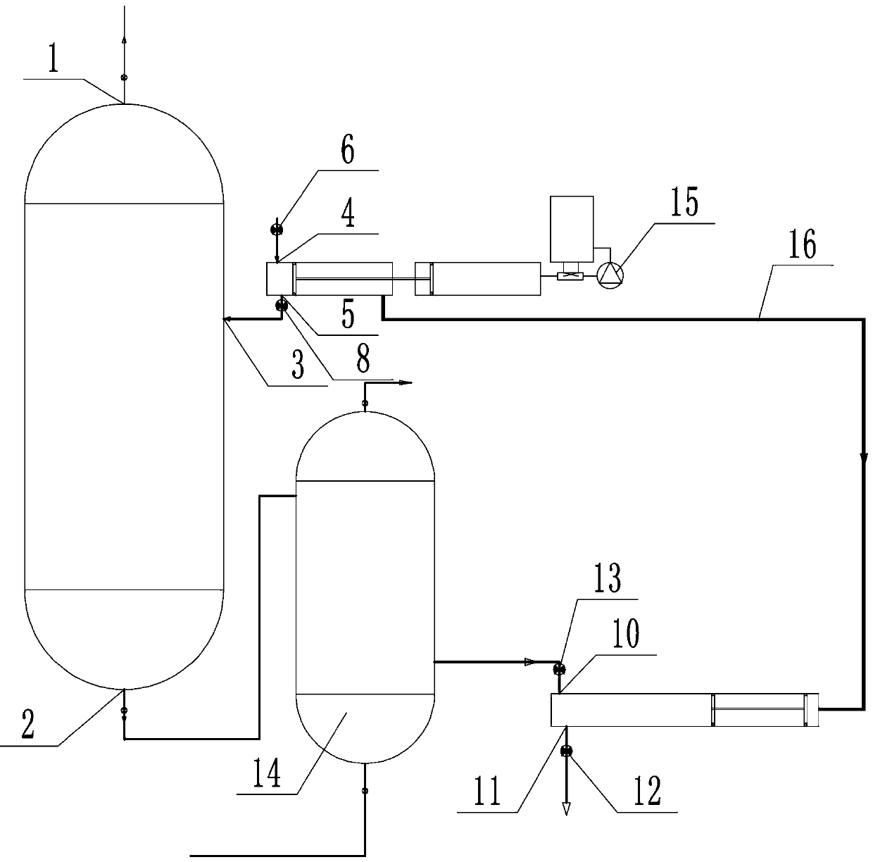 High-pressure reaction system, and efficient energy recovery feeding and discharging process