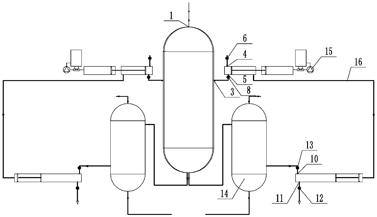High-pressure reaction system, and efficient energy recovery feeding and discharging process