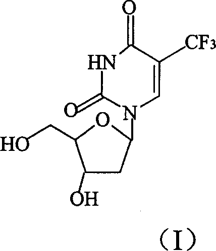 Method for synthesizing 5-trifluoro methyl-2'-desugarized uridine