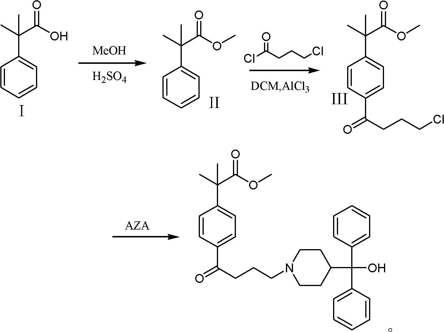 Synthetic method of fexofenadine intermediate