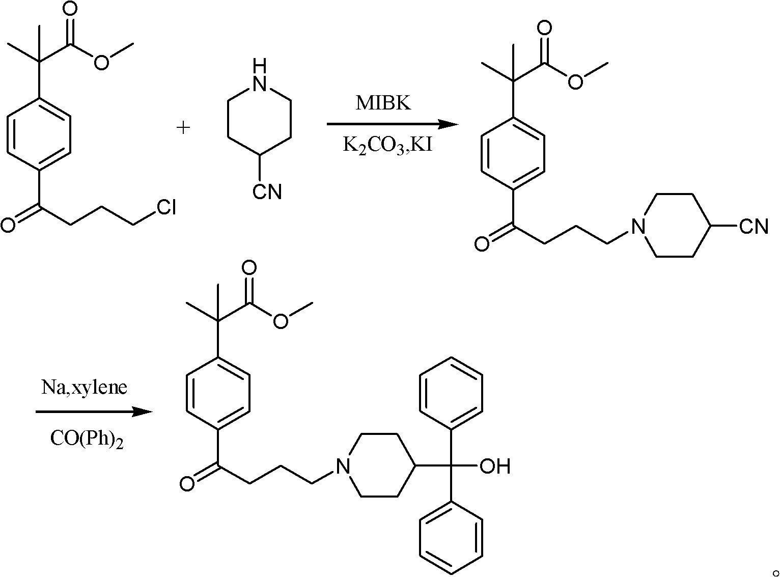 Synthetic method of fexofenadine intermediate