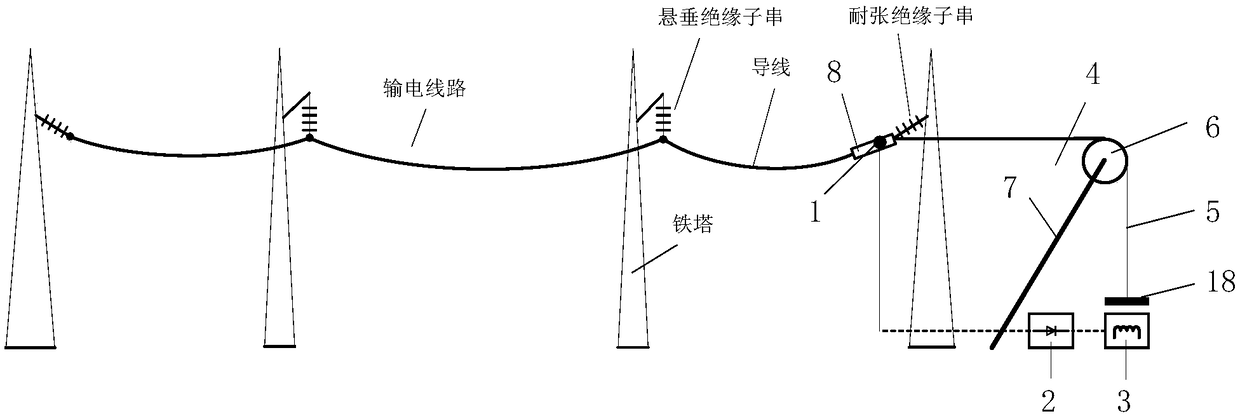 Power transmission line galloping electromagnetic motivation system and method