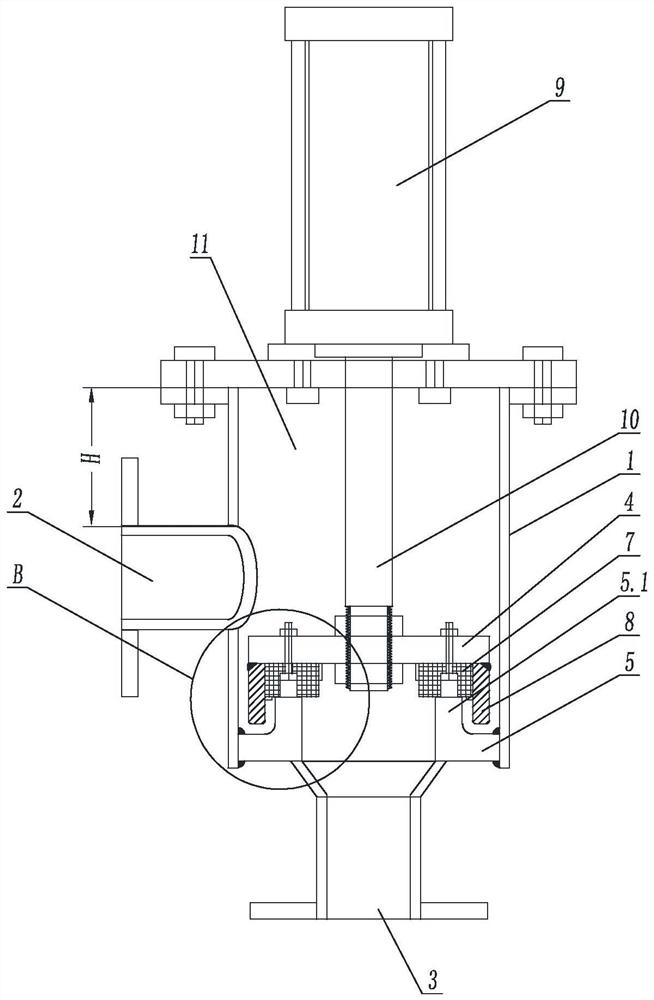 90-degree power valve capable of automatically dredging