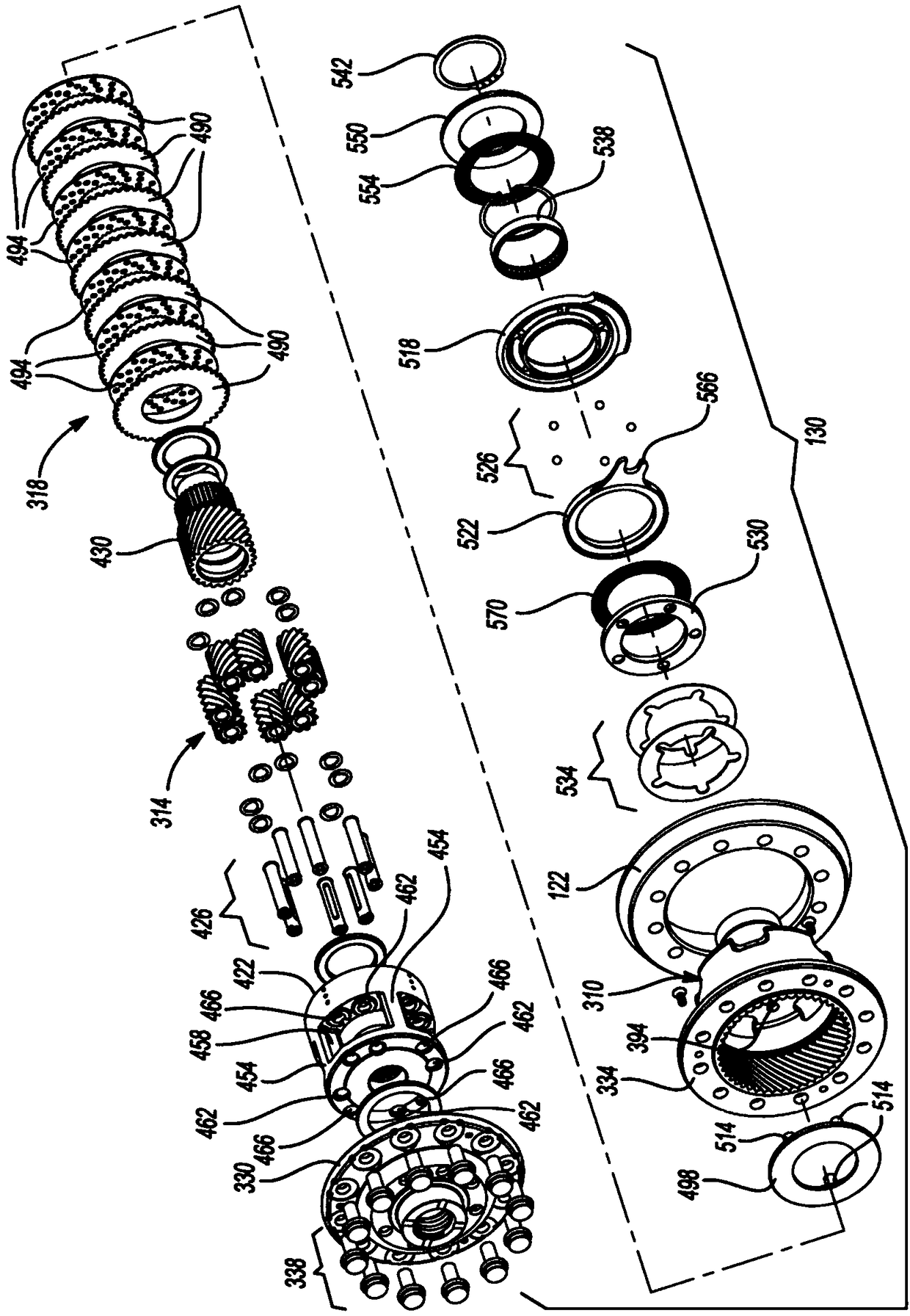 Power transmitting component including a limited slip differential