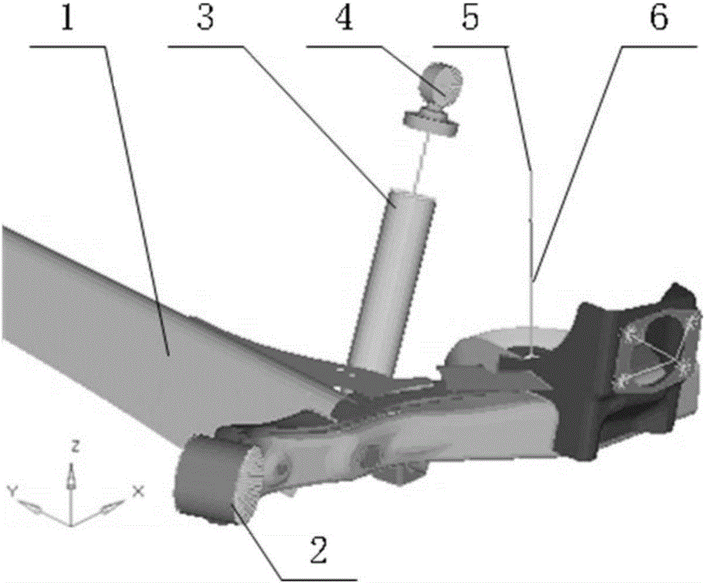 Acquisition method for dynamic wheel center loads of torsion beam type suspension
