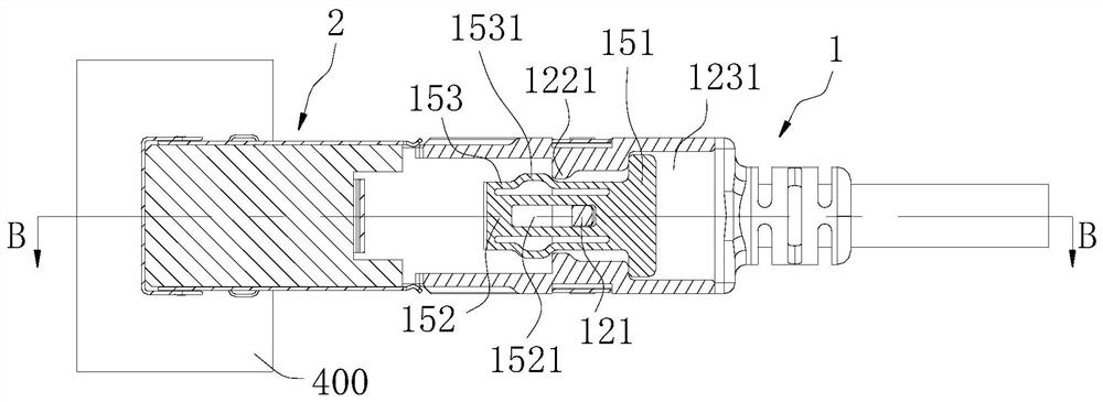 First connector, second connector and electric connector combination