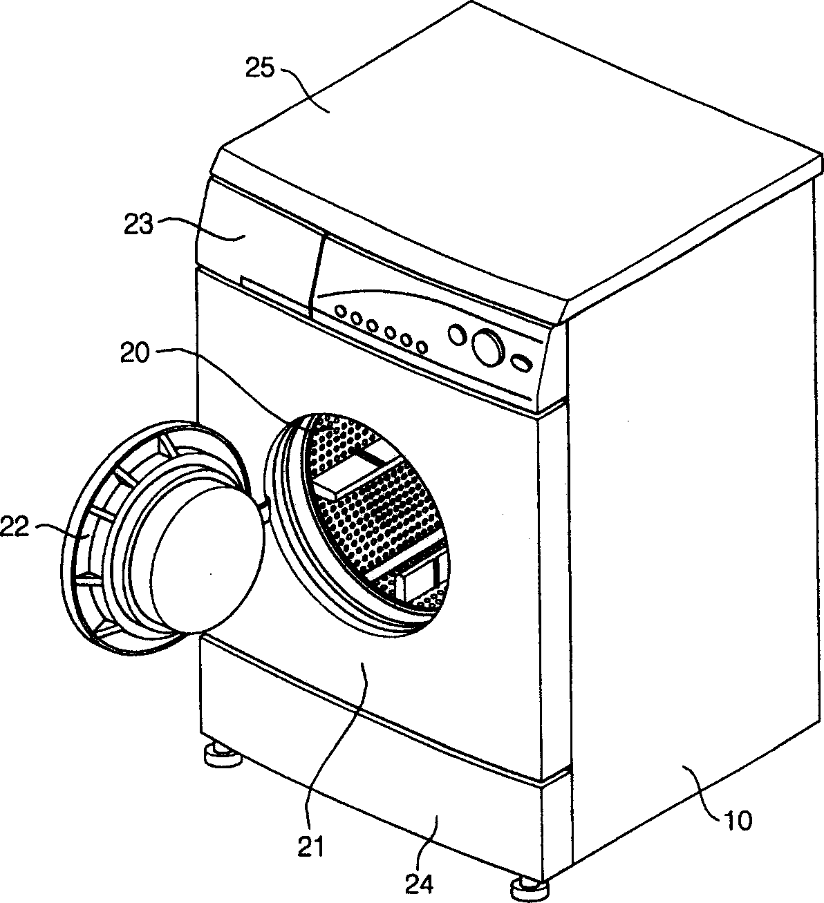 Mounting structure of control panel of rolling drum washing machine