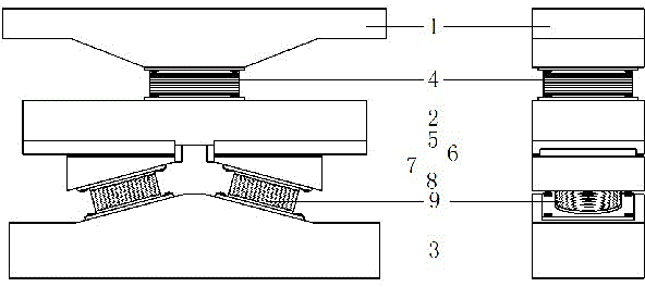 Separation type damping energy consumption three-dimensional seismic isolation support