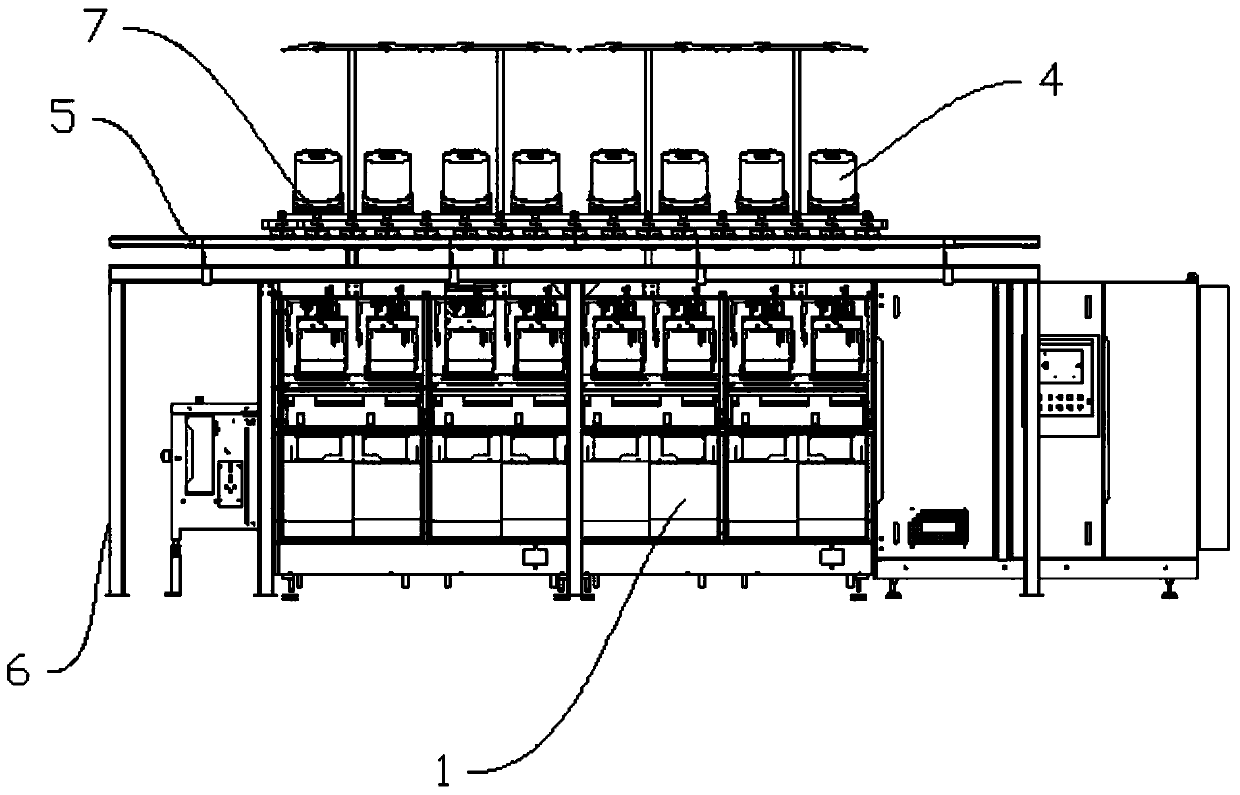 Outer yarn rack device for automatically changing yarns