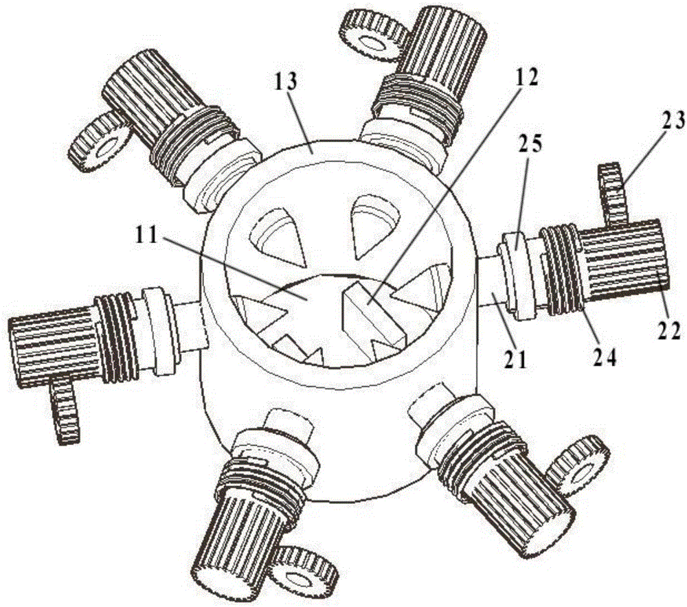 Cinnabar artware processing device with multi-drill bit aligning effect