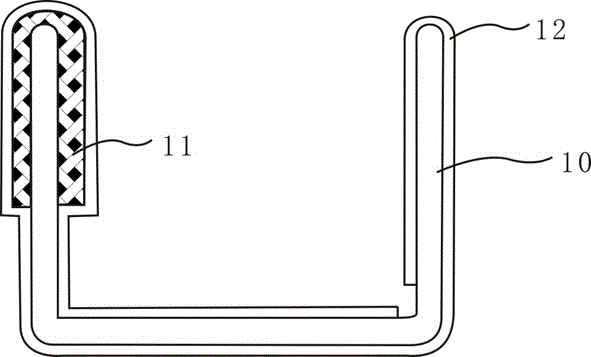 U-shaped groove body for bookbinding, manufacturing method and application thereof