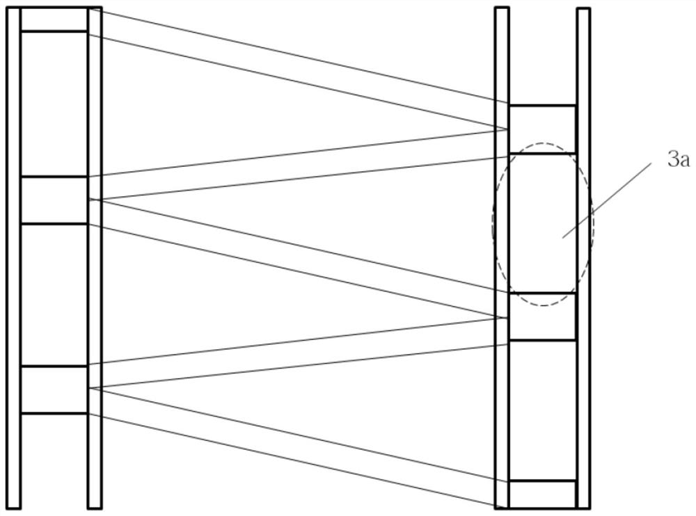 Deep foundation pit up-down stair and telescopic supporting part and suspension part for stair