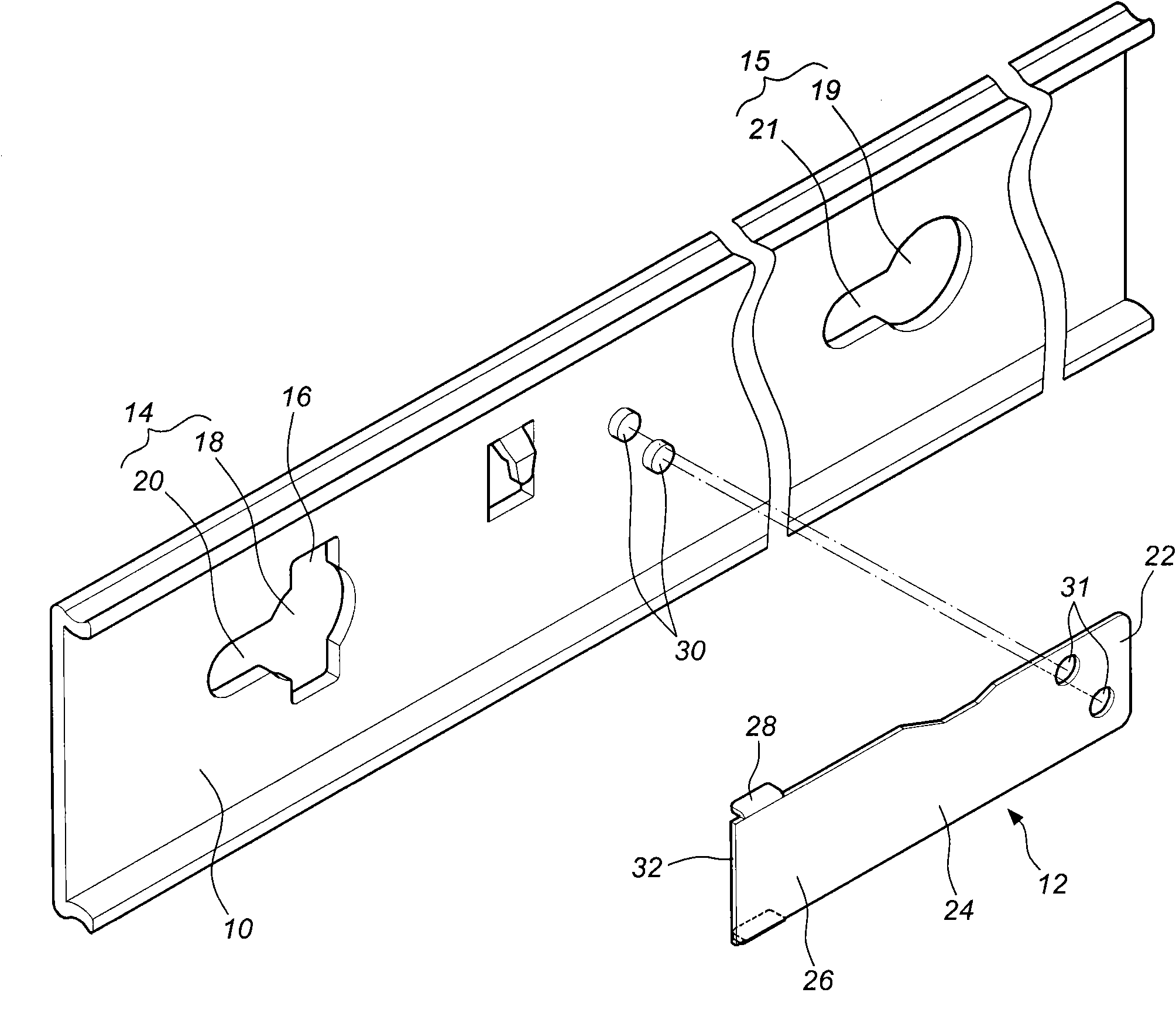 Quick-detachment positioning structure for rail component