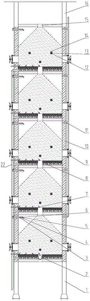 Water-filter-type biological fermentation drying tower