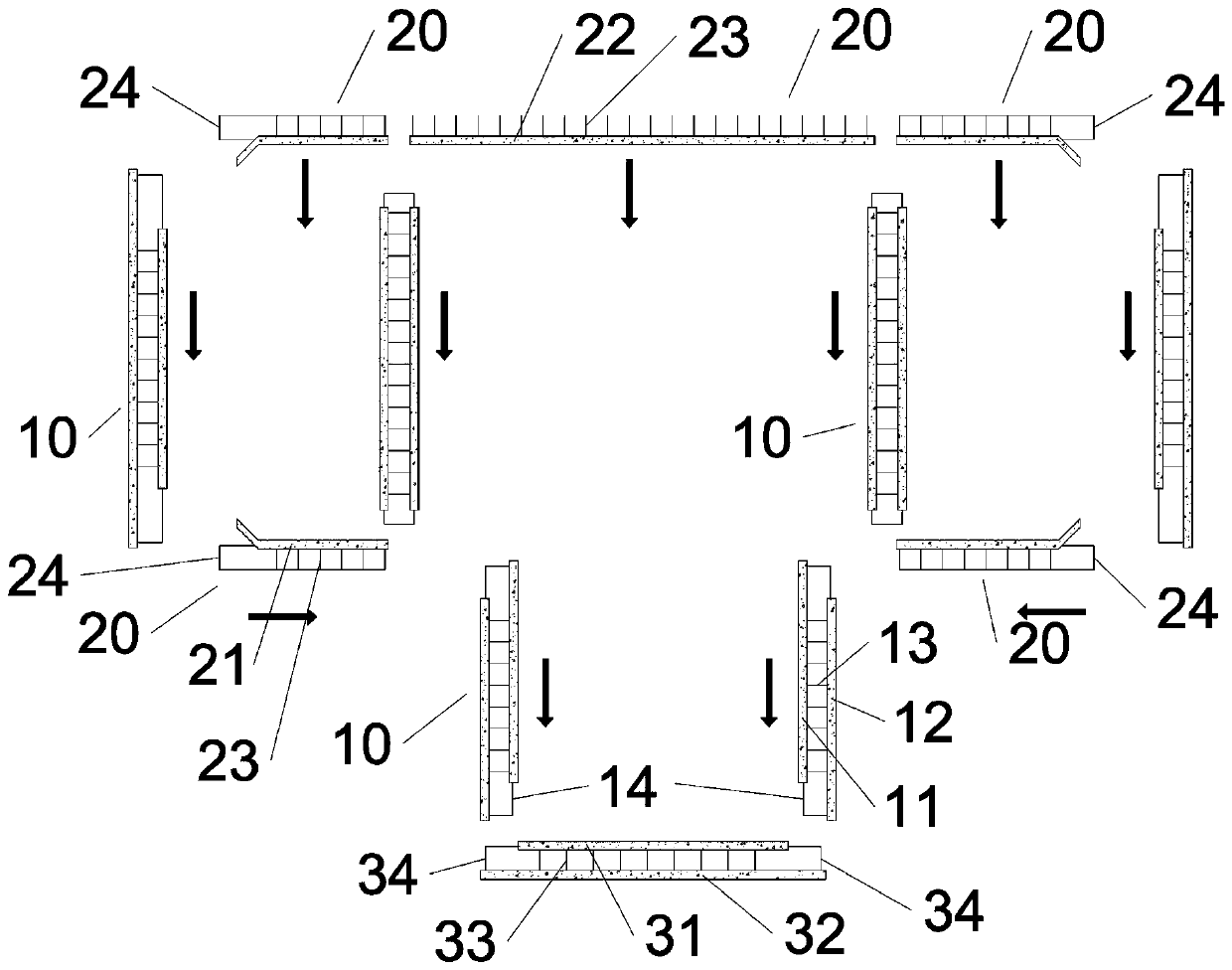 Superimposed assembly type construction comprehensive pipe rack and construction method thereof