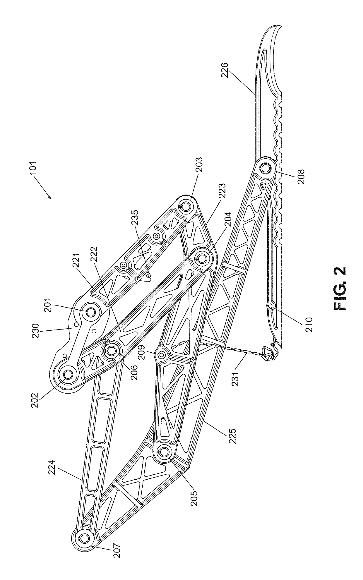 Leg undercarriage system for jumping aircraft