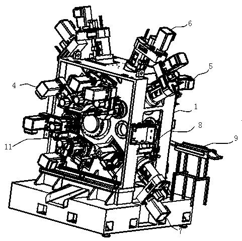 A waterwheel type square valve processing device