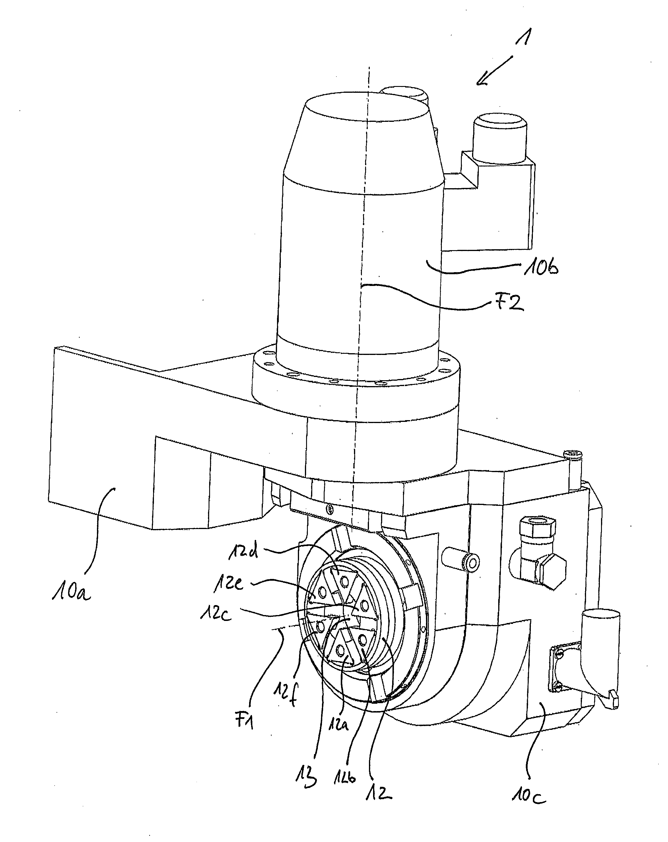 Thread whirling device and turning machine comprising a thread whirling device