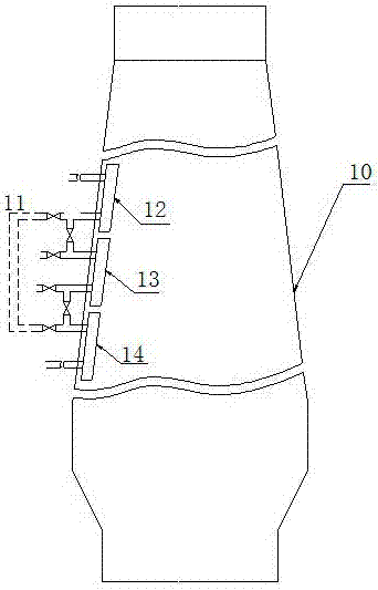 An H-shaped connecting pipe for inlet and outlet water pipes of a blast furnace cooling wall and its application method